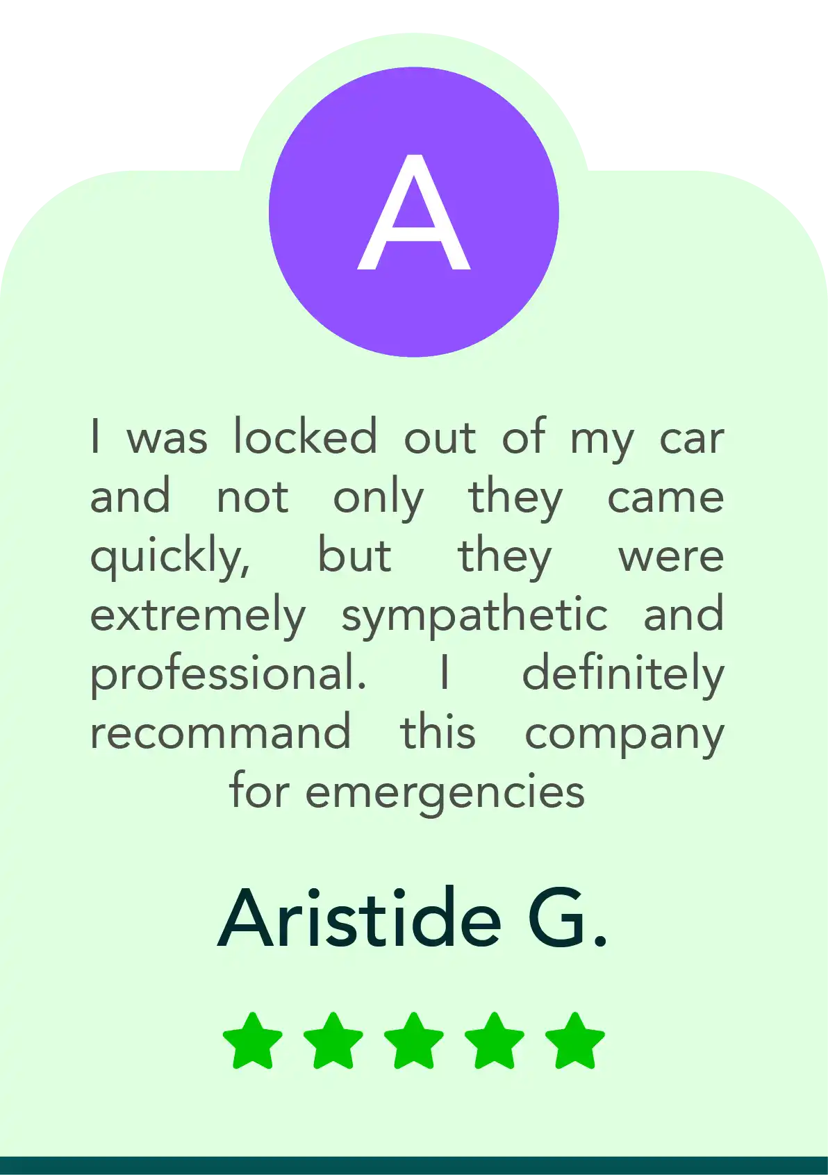 A 5-Star Review Via Google Maps From A Satisfied Customer For Locksmith Services.