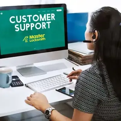 Master Locksmith customer support representative providing assistance; our team is available and open 7 days a week.